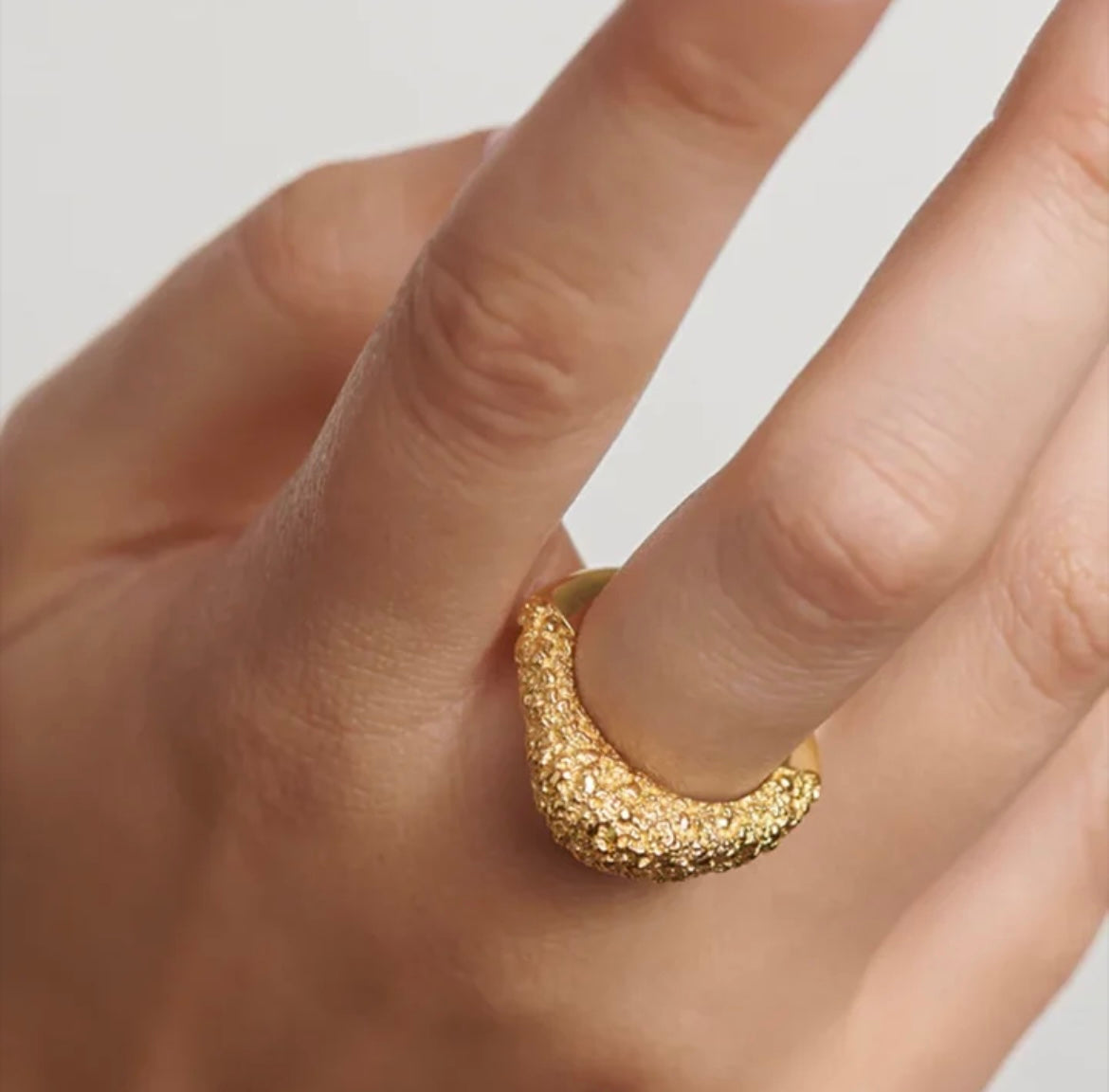 Chunky Textured Metal Sterling Silver Ring