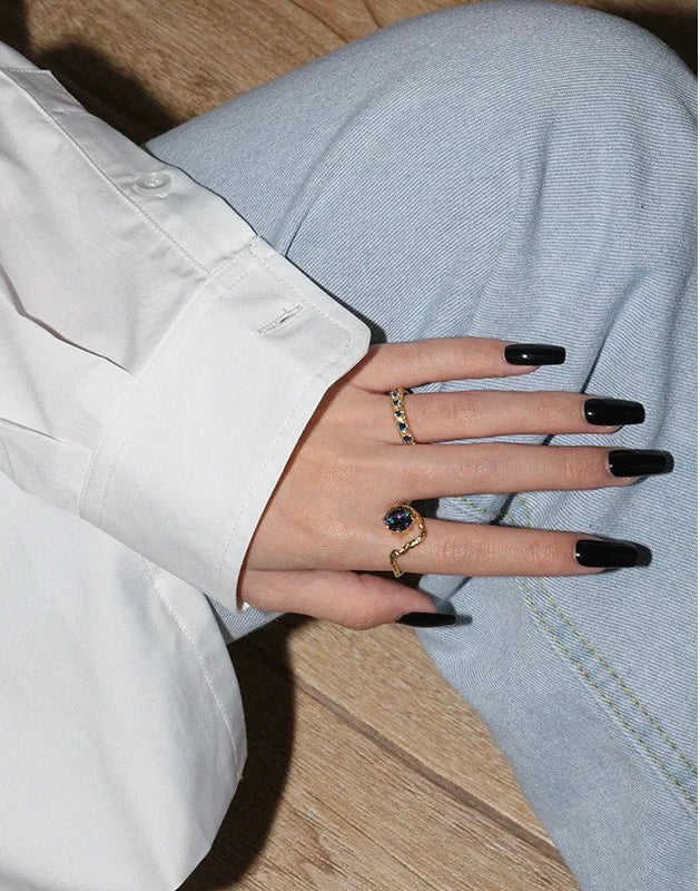 Lila Irregular statement ring