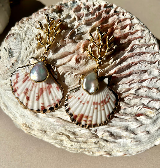 Statement Baroque Pearl & Real Shell Drops
