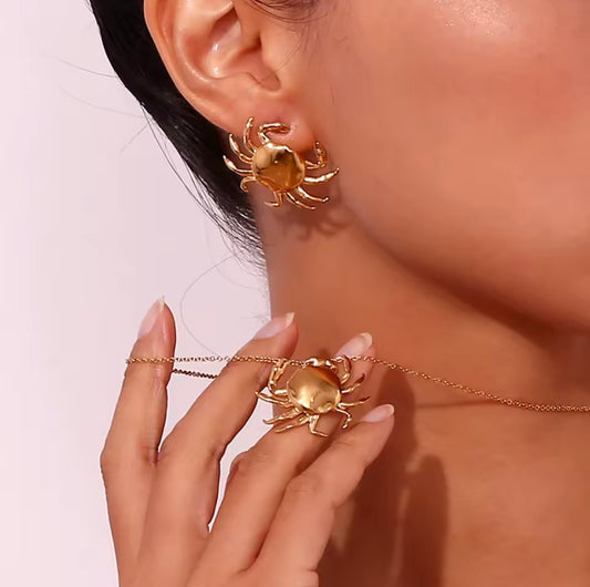 Statement Crab Oversized Stud Earrings