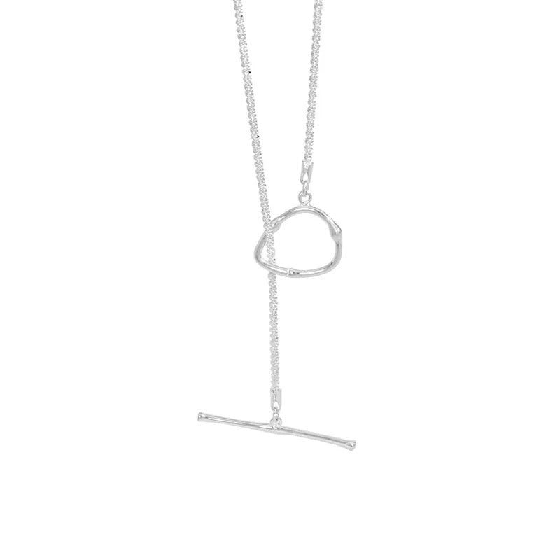 Giovanna Sterling Silver unusual T - Bar necklace